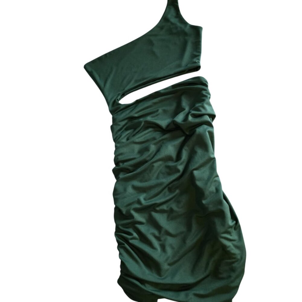 EUC One Shoulder Halter Style open mid-riff Dress